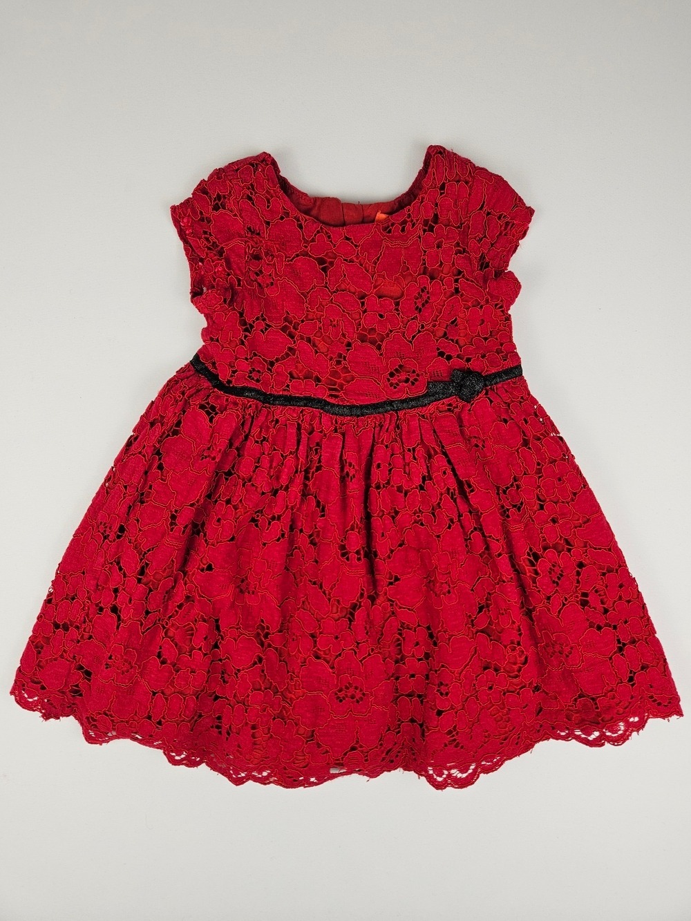 5/$25 Joe Fresh Toddler Red Lace Party Dress Size 3 Holiday Christmas Floral